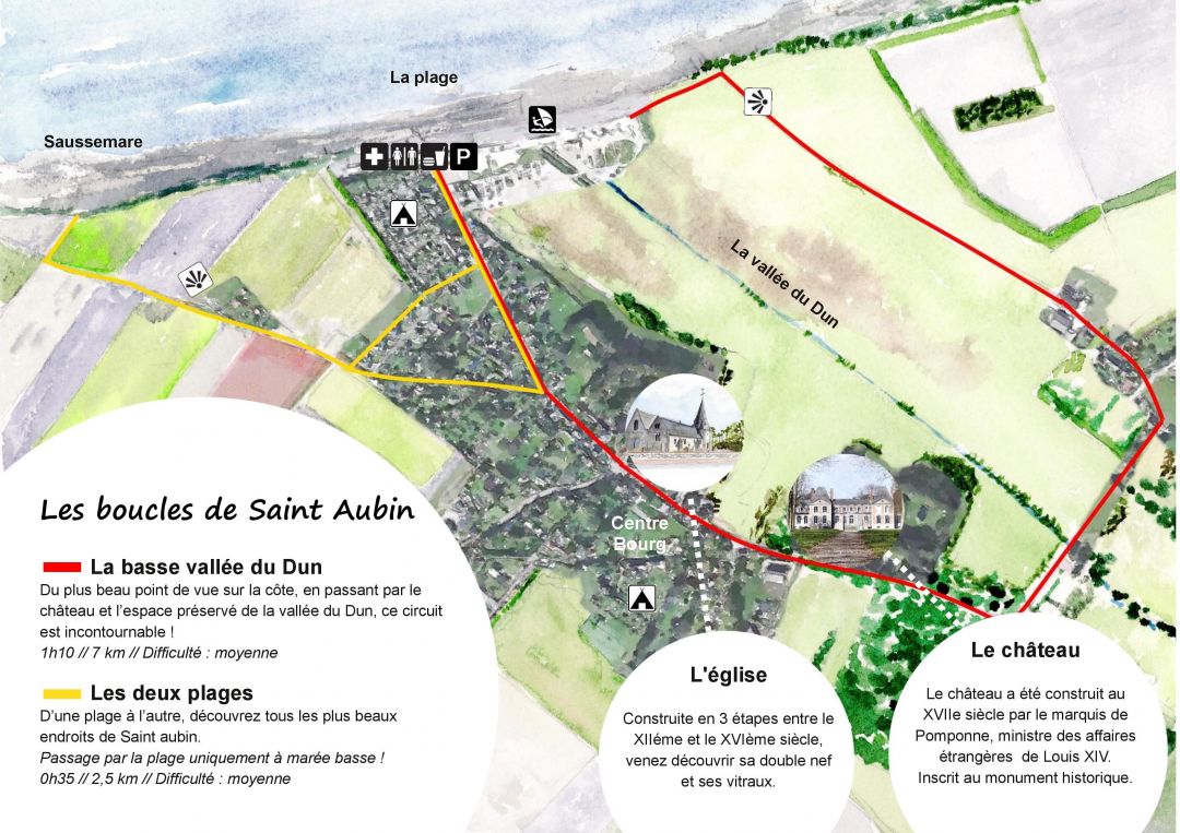 Les boucles de Saint aubin - plan de randonnée